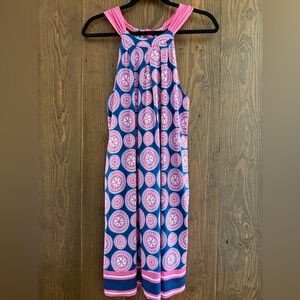 Mud Pie Pink and Blue Halter Dress